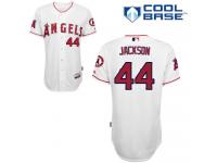 White Reggie Jackson Men #44 Majestic MLB Los Angeles Angels Of Anaheim Cool Base Home Jersey