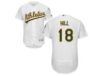 White Rich Hill Men #18 Majestic MLB Oakland Athletics Flexbase Collection Jersey