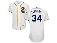White Rollie Fingers Men #34 Majestic MLB San Diego Padres Flexbase Collection Jersey
