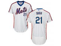 White-Royal Lucas Duda Men #21 Majestic MLB New York Mets Flexbase Collection Jersey