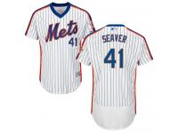 White-Royal Tom Seaver Men #41 Majestic MLB New York Mets Flexbase Collection Jersey