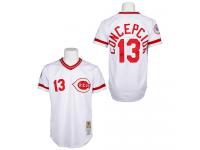 White Throwback Dave Concepcion Men #13 Mitchell And Ness MLB Cincinnati Reds Jersey