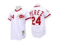 White Throwback Tony Perez Men #24 Mitchell And Ness MLB Cincinnati Reds Jersey