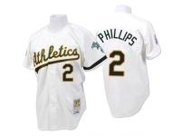 White Throwback Tony Phillips Men #2 Mitchell And Ness MLB Oakland Athletics Jersey