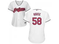 White TJ House Women #58 Majestic MLB Cleveland Indians 2016 New Cool Base Jersey