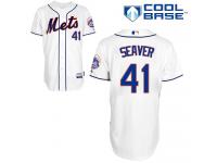 White Tom Seaver Men #41 Majestic MLB New York Mets Cool Base Alternate Jersey