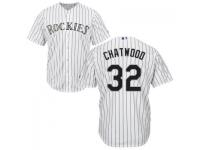 White Tyler Chatwood Men #32 Majestic MLB Colorado Rockies 2016 New Cool Base Jersey