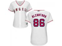 White Victor Alcantara Women #86 Majestic MLB Los Angeles Angels of Anaheim 2016 New Cool Base Jersey