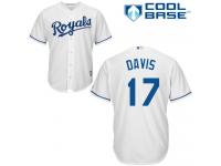 White Wade Davis Men #17 Majestic MLB Kansas City Royals Cool Base Home Jersey