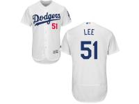 White Zach Lee Men #51 Majestic MLB Los Angeles Dodgers Flexbase Collection Jersey