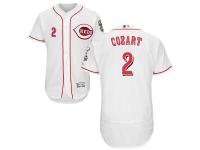 White Zack Cozart Men #2 Majestic MLB Cincinnati Reds Flexbase Collection Jersey