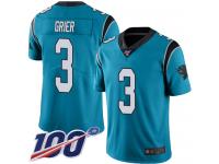 Will Grier Youth Blue Limited Jersey #3 Football Alternate Carolina Panthers 100th Season Vapor Untouchable
