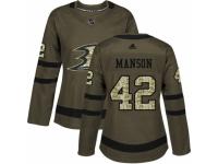 Women Adidas Anaheim Ducks #42 Josh Manson Green Salute to Service NHL Jersey