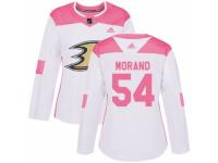 Women Adidas Anaheim Ducks #54 Antoine Morand White/Pink Fashion NHL Jersey
