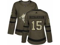 Women Adidas Arizona Coyotes #15 Brad Richardson Green Salute to Service NHL Jersey