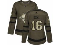 Women Adidas Arizona Coyotes #16 Max Domi Green Salute to Service NHL Jersey