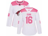 Women Adidas Arizona Coyotes #16 Max Domi White/Pink Fashion NHL Jersey