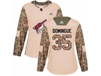 Women Adidas Arizona Coyotes #35 Louis Domingue Camo Veterans Day Practice NHL Jersey