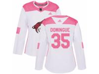 Women Adidas Arizona Coyotes #35 Louis Domingue White/Pink Fashion NHL Jersey