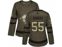 Women Adidas Arizona Coyotes #55 Jason Demers Green Salute to Service NHL Jersey