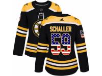 Women Adidas Boston Bruins #59 Tim Schaller Black USA Flag Fashion NHL Jersey