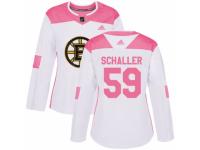 Women Adidas Boston Bruins #59 Tim Schaller White/Pink Fashion NHL Jersey