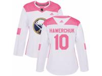 Women Adidas Buffalo Sabres #10 Dale Hawerchuk White/Pink Fashion NHL Jersey
