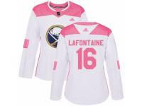Women Adidas Buffalo Sabres #16 Pat Lafontaine White/Pink Fashion NHL Jersey