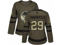 Women Adidas Buffalo Sabres #29 Jason Pominville Green Salute to Service NHL Jersey