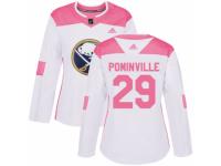 Women Adidas Buffalo Sabres #29 Jason Pominville White/Pink Fashion NHL Jersey