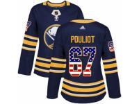 Women Adidas Buffalo Sabres #67 Benoit Pouliot Navy Blue USA Flag Fashion NHL Jersey