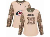 Women Adidas Carolina Hurricanes #19 Josh Jooris Camo Veterans Day Practice NHL Jersey