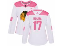 Women Adidas Chicago Blackhawks #17 Lance Bouma White/Pink Fashion NHL Jersey
