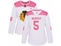 Women Adidas Chicago Blackhawks #5 Connor Murphy White/Pink Fashion NHL Jersey
