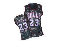 Women Adidas Chicago Bulls #23 Michael Jordan Swingman Camo Stealth Collection NBA Jersey