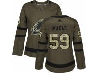Women Adidas Colorado Avalanche #59 Cale Makar Green Salute to Service NHL Jersey