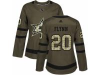 Women Adidas Dallas Stars #20 Brian Flynn Green Salute to Service NHL Jersey