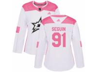 Women Adidas Dallas Stars #91 Tyler Seguin White/Pink Fashion NHL Jersey
