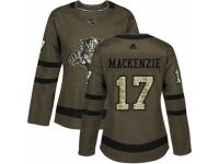 Women Adidas Florida Panthers #17 Derek MacKenzie Green Salute to Service NHL Jersey