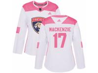 Women Adidas Florida Panthers #17 Derek MacKenzie White/Pink Fashion NHL Jersey