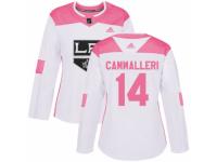Women Adidas Los Angeles Kings #14 Mike Cammalleri White/Pink Fashion NHL Jersey