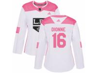 Women Adidas Los Angeles Kings #16 Marcel Dionne White/Pink Fashion NHL Jersey