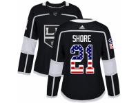 Women Adidas Los Angeles Kings #21 Nick Shore Black USA Flag Fashion NHL Jersey