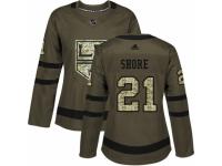 Women Adidas Los Angeles Kings #21 Nick Shore Green Salute to Service NHL Jersey