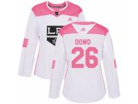 Women Adidas Los Angeles Kings #26 Nic Dowd White/Pink Fashion NHL Jersey