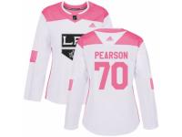 Women Adidas Los Angeles Kings #70 Tanner Pearson White/Pink Fashion NHL Jersey