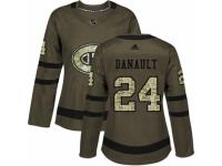 Women Adidas Montreal Canadiens #24 Phillip Danault Green Salute to Service NHL Jersey