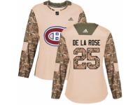 Women Adidas Montreal Canadiens #25 Jacob de la Rose Camo Veterans Day Practice NHL Jersey