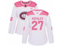 Women Adidas Montreal Canadiens #27 Alexei Kovalev White/Pink Fashion NHL Jersey