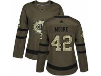 Women Adidas Montreal Canadiens #42 Dominic Moore Green Salute to Service NHL Jersey